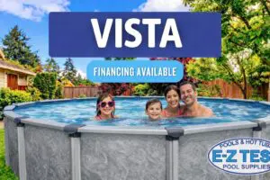 The Vista Above-Ground Pool offers a strong aluminum frame, modern design, and an affordable way to turn your backyard into the perfect summer gathering spot.