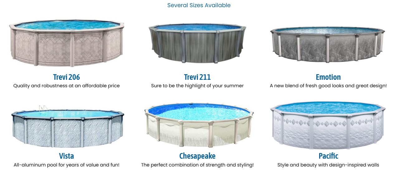 Above ground pools available at E-Z Test Pool Supplies